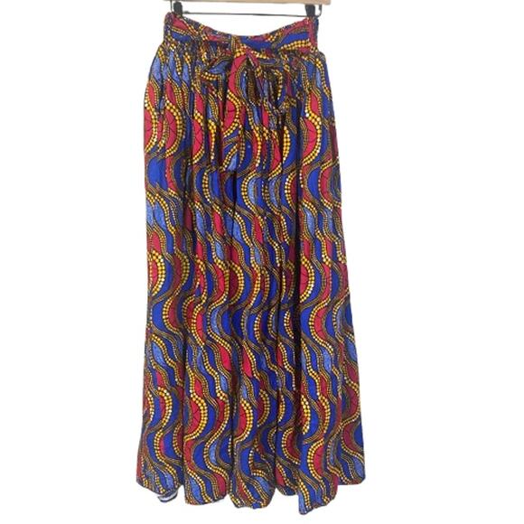 Vintage Advance Apparels Multicolor Vibrant Pattern African-Inspired Full Skirt - Picture 1 of 12